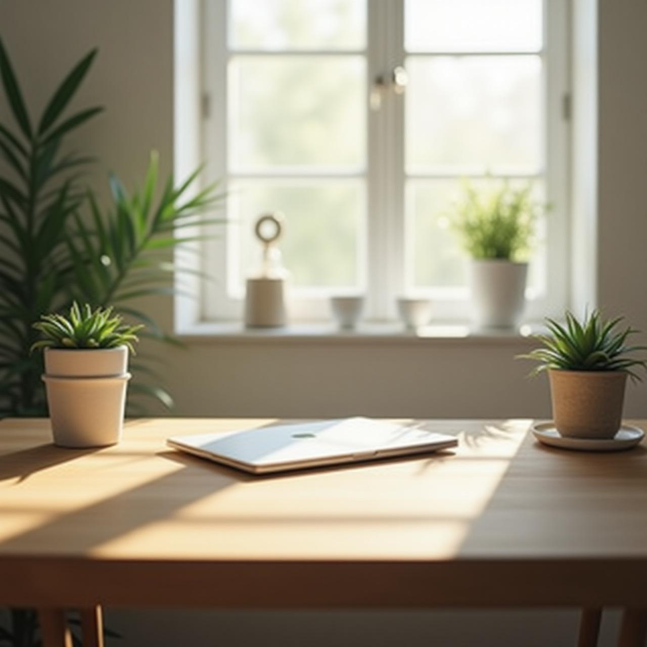 Clean, organized home office space representing digital security and clarity